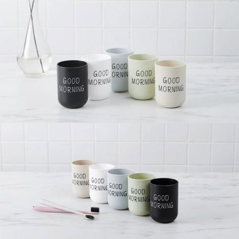 Ensemble de gobelets de toilette modernes, polyvalents, gobelets de rangement pour bain de bouche, matériau PP, noir (1/4)