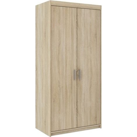 Armario Tucson 112, Roble Sonoma, 191x90x53cm, Puertas de armario: Con bisagras (1/4)