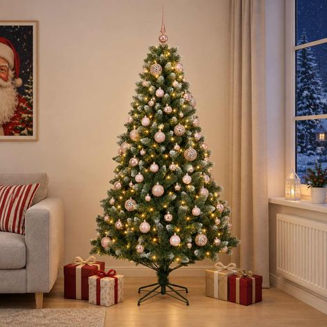 vidaXL Artificial Christmas Tree with Bauble 240 cm 300 LEDs (1/5)