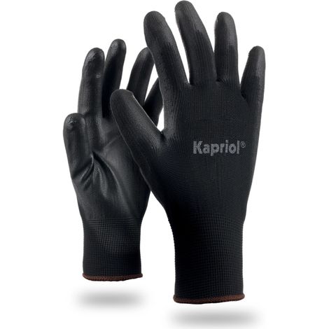 kit 12 paia di guanti da lavoro skin neri, tg 10 - kapriol