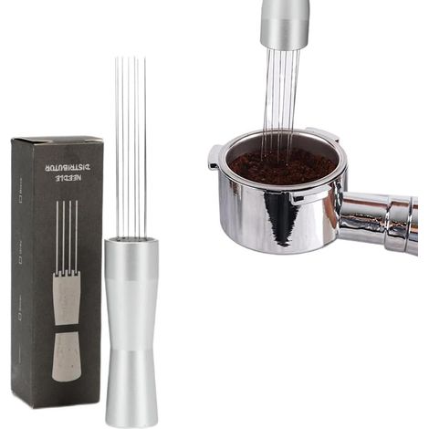 Aiguille de Dispersion de poudre de café de distributeur d'acier inoxydable aiguille d'agitateur auxiliaire de café argent (1/5)