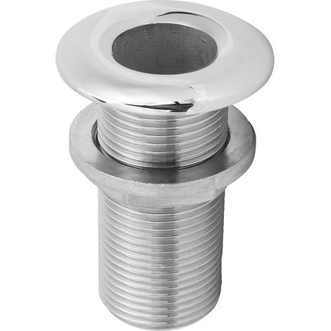Connecteur de Raccord Marin à Travers la Coque en Acier Inoxydable 316 Sortie de Vidange d'eau Raccord de Vanne de Plomberie Universel pour Bateaux, Yachts, Marine(1/2in) (1/5)