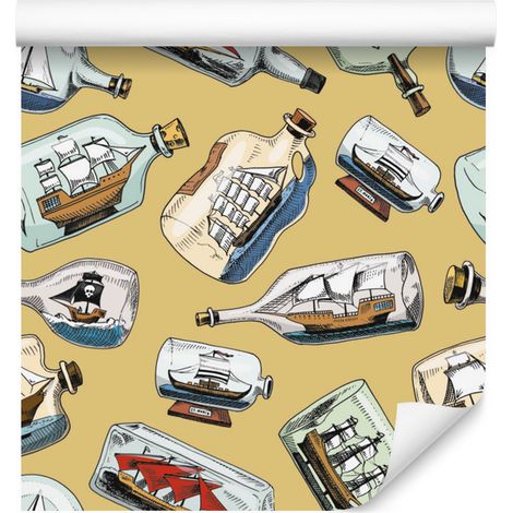 Papier peint à motifs de bateaux pour salon et chambre 50x1000 cm (1/5)