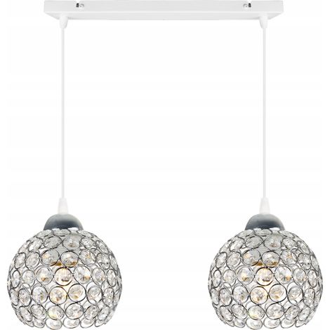 Suspension chromée, lustre, plafonnier, cristaux LED (1/5)