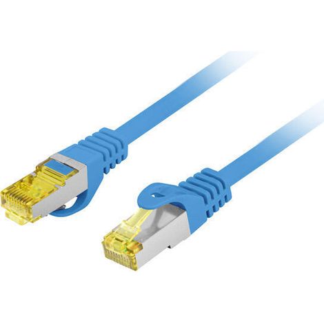 Cable de conexión Lanberg FTP cat.6A 1m LSZH CU fluke aprobado azul