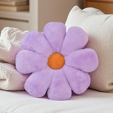 1 Coussin de sol, forme fleur, peluche douce, 38 cm, décoration salon, chambre (1/5)