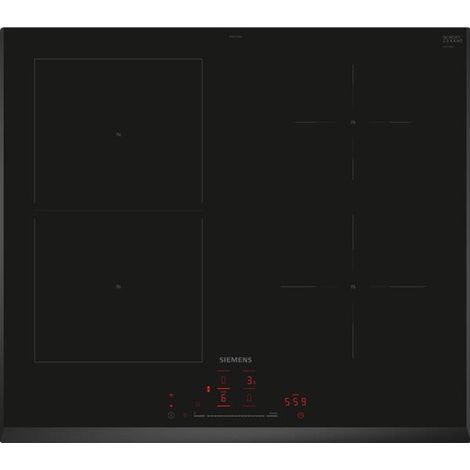 Siemens – ED651HSB1E – Table induction 60 cm – 4 foyers avec powerBoost – Hotte intégrée connectée – TouchSlider avec 17 niveaux (1/10)