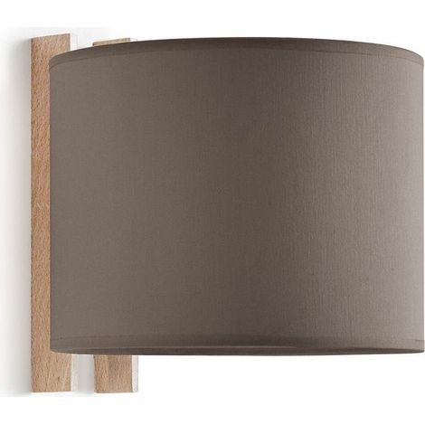 Wandleuchte Compact E27-Ø45 40w Baumwolle De Erde Buchenholz (1/3)