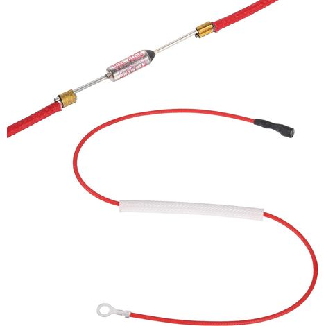 Fusible Thermique Universel Pour Cuiseur À Riz, 121°C 10A 250V Fusible Thermique Métallique Avec Borne Et Cosse Manchon En Fibre De Verre Pour Pièce De Réparation (1/5)