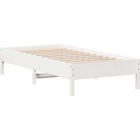 Maison Exclusive - Letto senza Materasso Bianco 90x190 cm in Legno Massello Pino (1/5)