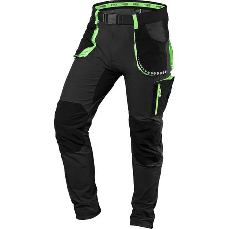 Pantaloni da lavoro di alta qualità, elasticizzati in quattro direzioni, neri, taglia XXL (1/5)
