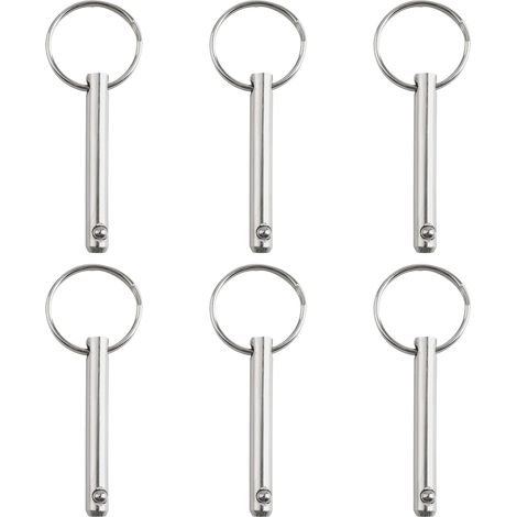 Goupille de dégagement rapide, 6 pièces Goupille de dégagement rapide en acier au carbone pour toit de bimini Quincaillerie marine (Dia 6mmLongueur 45mm) (1/4)