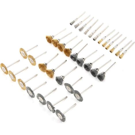 Lot 35 brosses roues polissage – métal – broyeur électrique / outil rotatif (1/4)