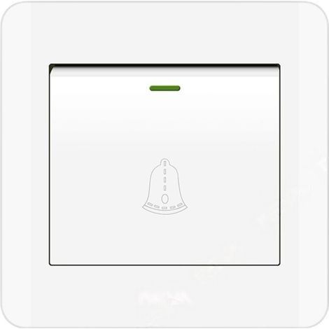Bouton de sonnette extérieur. interrupteur de sonnette 220-250V avec panneau en verre trempé. Blanc1.3.38 pouces de diamètre
