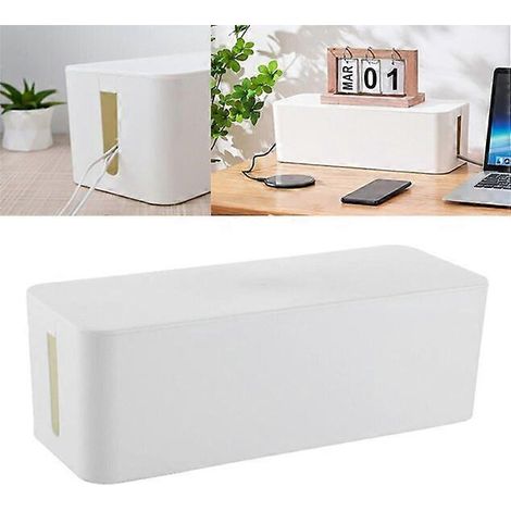 Boîtier de câble blanc de 700 g, avec côtés fendus pour faciliter le câblage. (1/4)