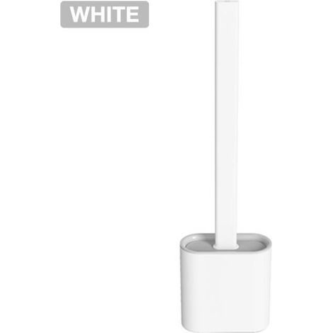 Brosse de toilette murale blanche pour salle de bain (1/4)