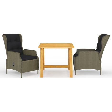 Conjunto de comedor de jardín de 3 piezas para exteriores color marrón 020013640 (1/5)