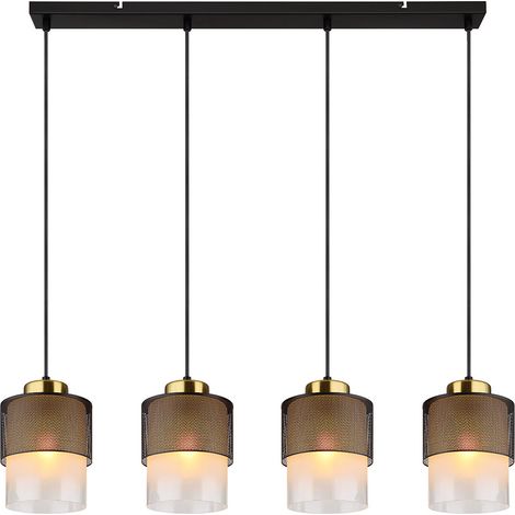 Lampe suspendue lampe suspendue plafonnier lampe de salle à manger verre couleur fumée 4 lampes (1/5)