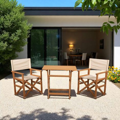 Salon jardin 2 places compact en bois TALIFA (1/5)