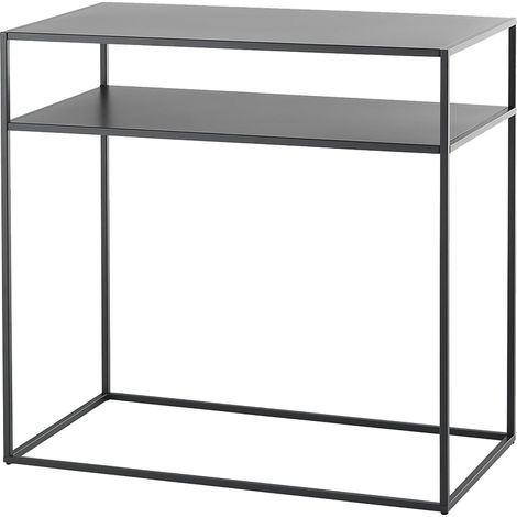 Konsolentisch modern Flur 80x40 cm mit 2 Metallablagen anthrazit Omaha