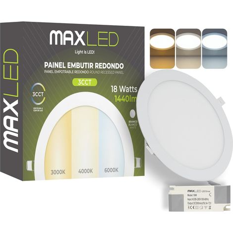 Spot Encastrable LED 12W 230V, Ø 170mm, 960lm Spots Plafonnier Non Dimmable 3000K-6000K Spots Plats Encastrables pour Plafond Dimensions Du Trou Φ155mm Aluminium