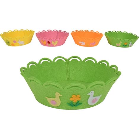 Cesto in feltro porta pane uova cestino centro tavola di pasqua per casa set da4 decorazioni pasquali colorati (1/5)