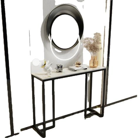 Table Console, Design Moderne Élégant, Pierre Sinterisée Durable, Jadeite Noir Froid (1/2)