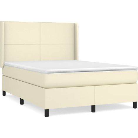 Maison Exclusive - Boxspringbett mit Matratze Creme 140x190 cm Ku