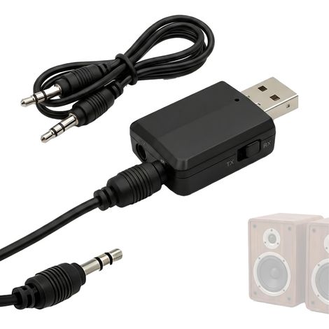 Adaptateur Bluetooth pour TV, Récepteur Émetteur Audio 3 en 1 avec Technologie Bluetooth 5.0, Mini Adaptateur USB AUX Compatible avec PC, Casques Stéréo et Autres Dispositifs Audio (1/5)