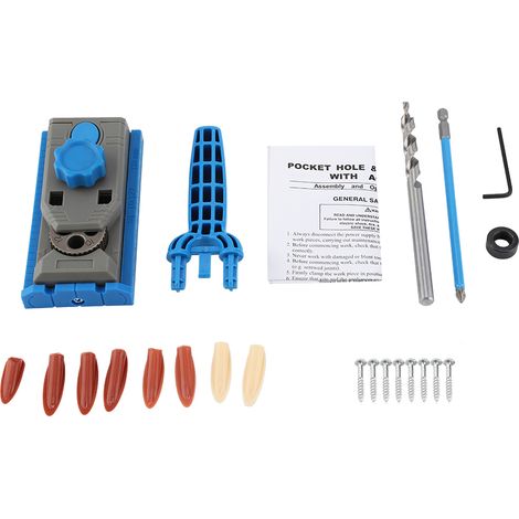 Guide De Perçage Pour Assemblage Bois - Pour Trous De Chevilles 6 8 10 12 mm Et Trous Obliques - Épaisseur Bois 12 À 38 mm - Échelle Réglable - 1 Pièce (1/5)