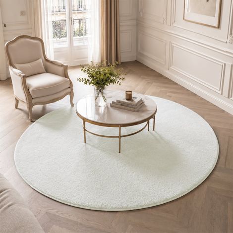 VOUNOT® Alfombra Moderna para Salón ф160cm, Crema