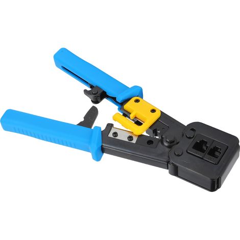 RJ45-Ratschen-Netzwerkcrimpwerkzeug, Abisolier- und Crimpwerkzeug für Ethernet-Kabel mit Kristallkopf, Modell 2KT-3764A (1/5)