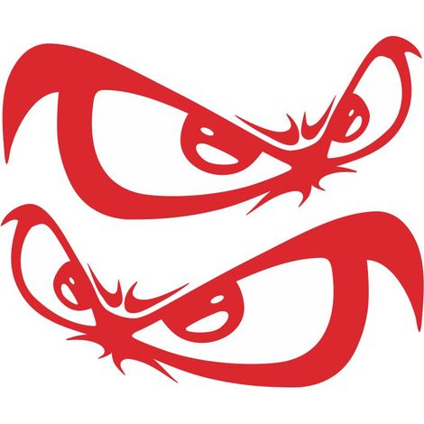 Adesivi Stickers Occhi - Dimensione: 10 X 12 CM - Colore: ROSSO