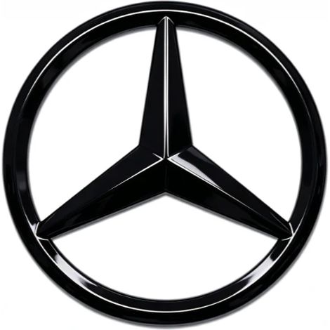 ABS-Kühlergrillemblem für Mercedes-Benz – AMG Edition (Kompatibel mit A-, C-, E-, S-, GLA-, CLA-Klasse usw. Größe: 19 cm Schwarz glänzend) (1/5)