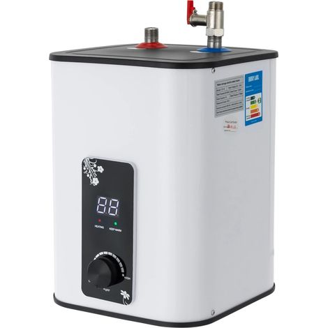 Elektronischer Durchlauferhitzer Küche, 8L 1500W Warmwasserbereiter Elektrisch Instant Klein Durchlauferhitzer Schnelles Aufheizen für Küche und Badezimmer (Weiß)
