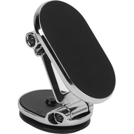 Support téléphone magnétique pour voiture, fixation aimantée 360° rotative, support tableau de bord universel, véhicule argenté (1/5)