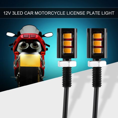 Adatto per 2 luci a LED gialle da avvitare alla targa - 12V, per uso auto/bicicletta.