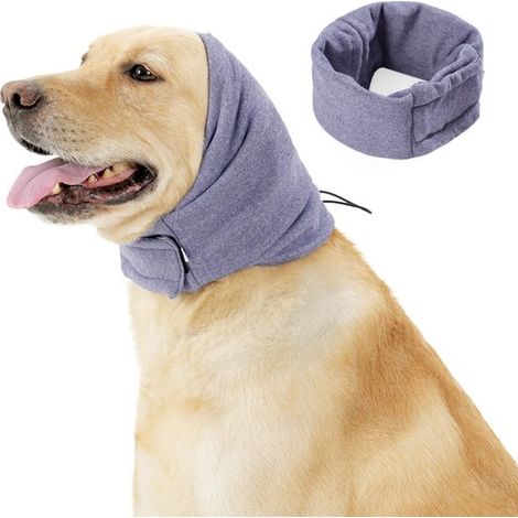 Protectores auditivos para perros, Poliéster, Orejeras, Cono para mascotas, para protección auditiva y ansiedad, L, Circunferencia 49-54 cm, Gris (1/5)