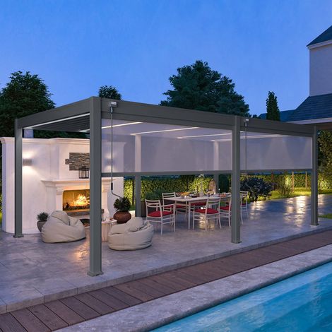 Pérgola bioclimática autoportante Ombrea VS 4x6M - Antracita