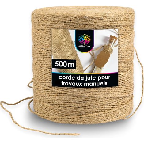 1 Rouleau Ficelle, 500m Longueur, 2mm Diamètre, Jute Naturel, Pour Bricolage, Jardinage, Emballage Cadeau (1/5)