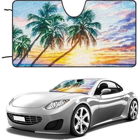 Pare-Soleil de Pare-Brise pour Voiture, 1 Paire, Polyester Coton