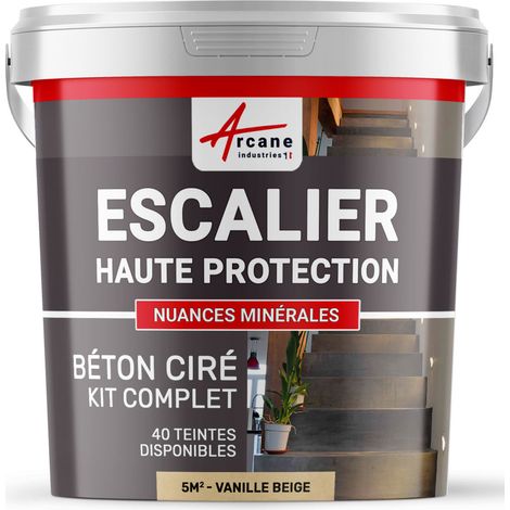 Béton ciré escalier, kit complet - 5 m² (en 2 couches) Lilas Mauve - ARCANE INDUSTRIES