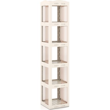 Conjunto de almacenamiento con estantería giratoria (3 piezas): torre de 174 cm, perchero con 12 ganchos y caja con ruedas de 168 L (1/5)