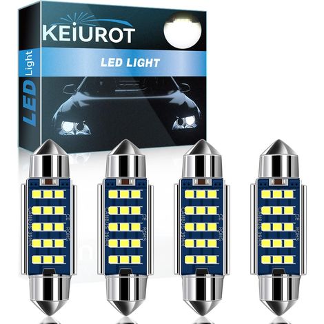 C5W Ampoule LED 39mm Feston Lampe DE3425 LED Anti Erreur Blanc Ampoule Plafonnier Voiture 2016 9SMD 6461 Lumière Intérieure Voiture Interieur Plafonnier led 12v Feston Ampoules Lot de 4 (1/5)