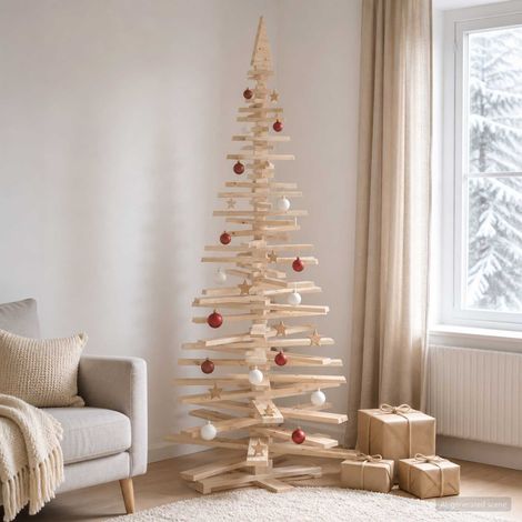 vidaXL Árbol de Navidad de madera KOTKA 240 cm Madera de Pino Maciza (1/5)