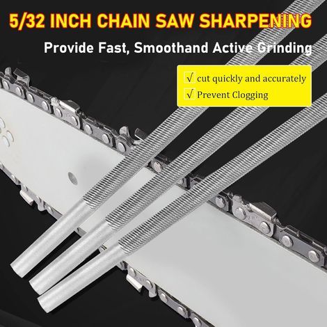 Fichier De Scie à ChaîNe De 5/32 Pouces, Limes pour Tronçonneuse De Travail Du Bois De Fichier D'AffûTage De ChaîNe De TronçOnneuse Circulaire Professionnelle De 4 Mm(12 BâTonnets) (1/4)