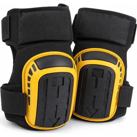 Genouillères 2 Gel Antidérapantes pour Chantier Jaune Noir (1/5)
