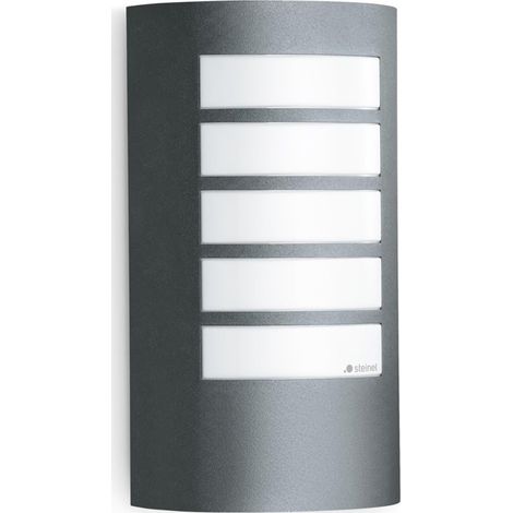 STEINEL AUßENLEUCHTE L 12 ANTHRAZIT, AUßENWANDLEUCHTE MAX. 60 W, FASSUNG E27, MODERNE WANDLEUCHTE 069155