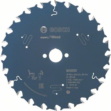 BOSCH Kreissägeblatt Expert for Wood, 165 x 20 x 2,6 mm, 24
