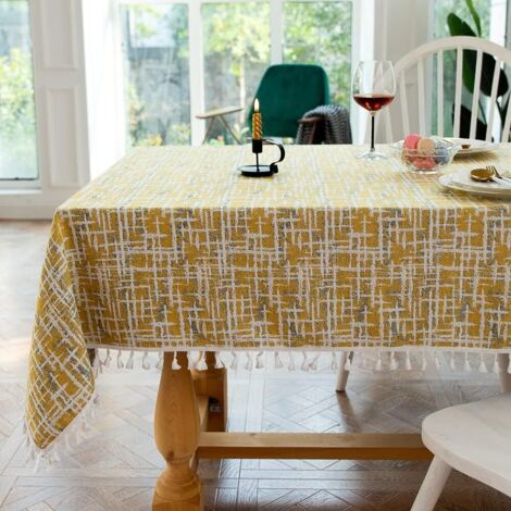 Nappe rectangulaire anti-taches, en coton et lin-NANOTEH (1/5)